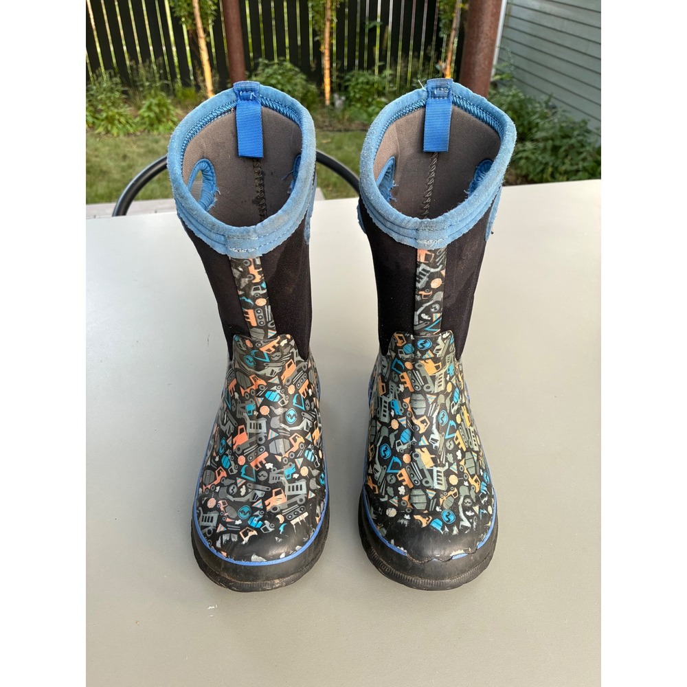 Bogs Kids Classic High Construction Waterproof Insulated Boots Black Blue Size 1